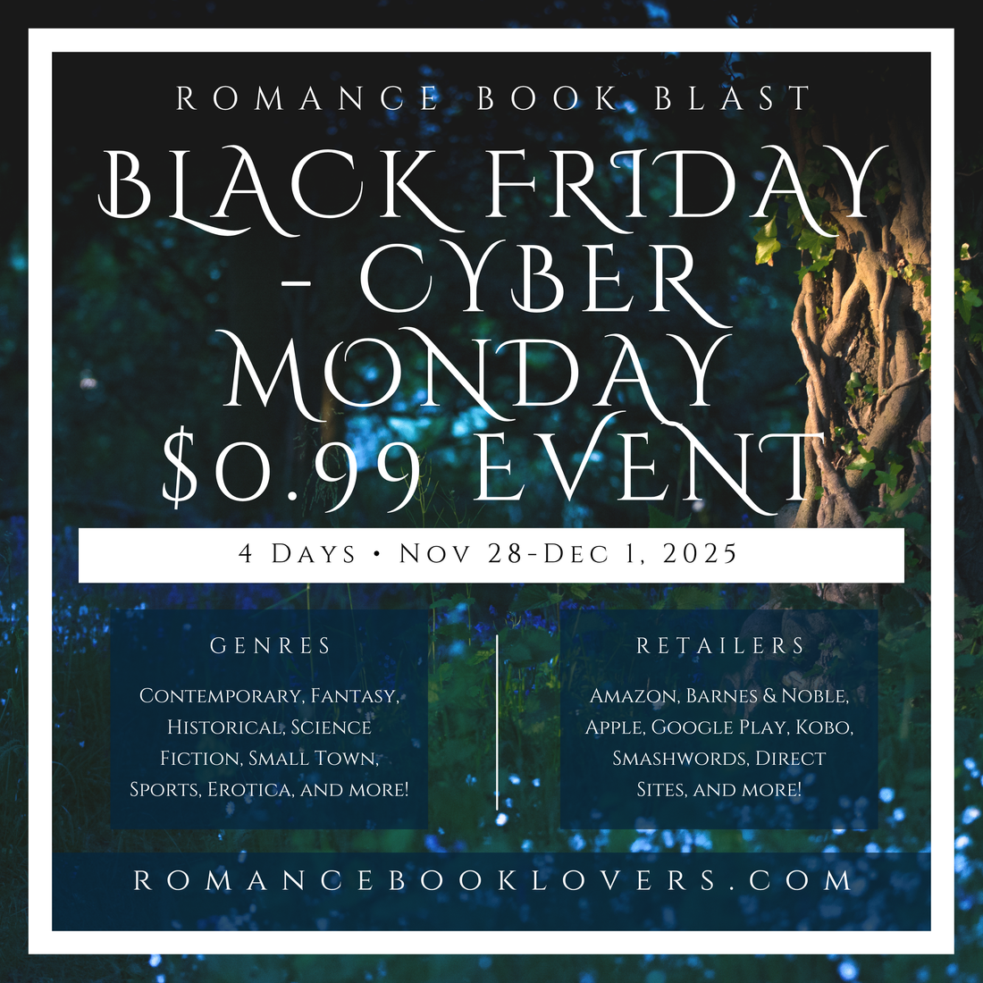 Black Friday through Cyber Monday Sale!